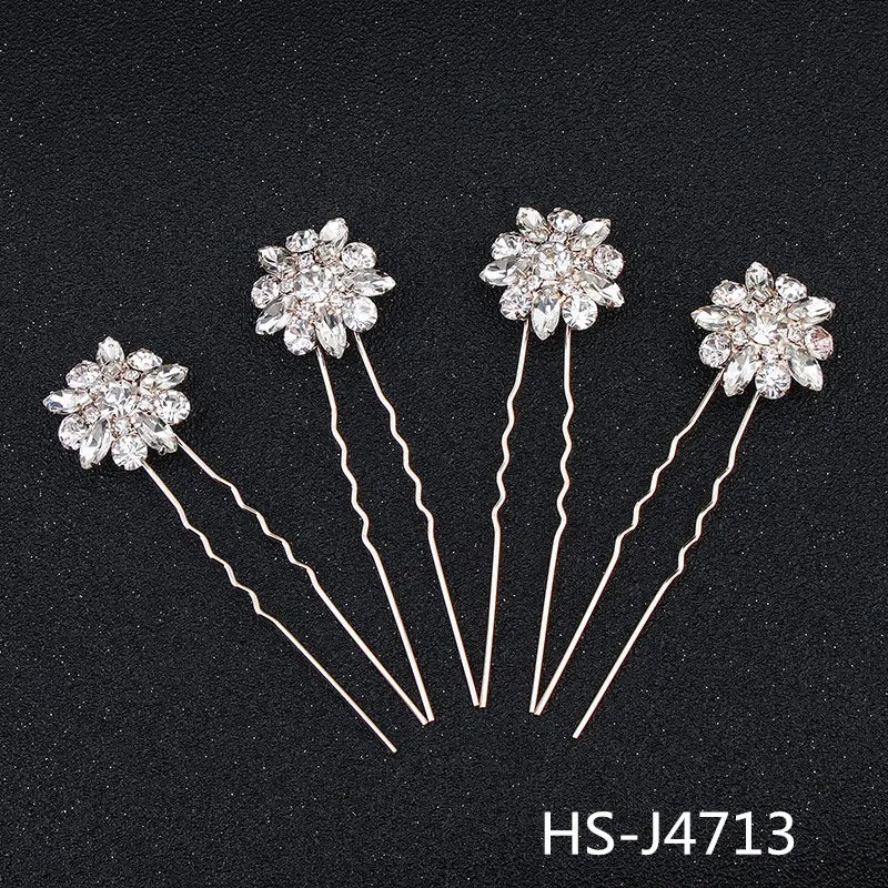 ( 4PCS/PACK ) Handmade Hair Pin Women Jewelry Hair Accessories Flower Shaped Wedding Bride Hair Pin - SN Wigs & More