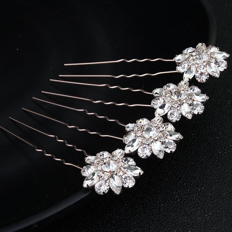 ( 4PCS/PACK ) Handmade Hair Pin Women Jewelry Hair Accessories Flower Shaped Wedding Bride Hair Pin - SN Wigs & More