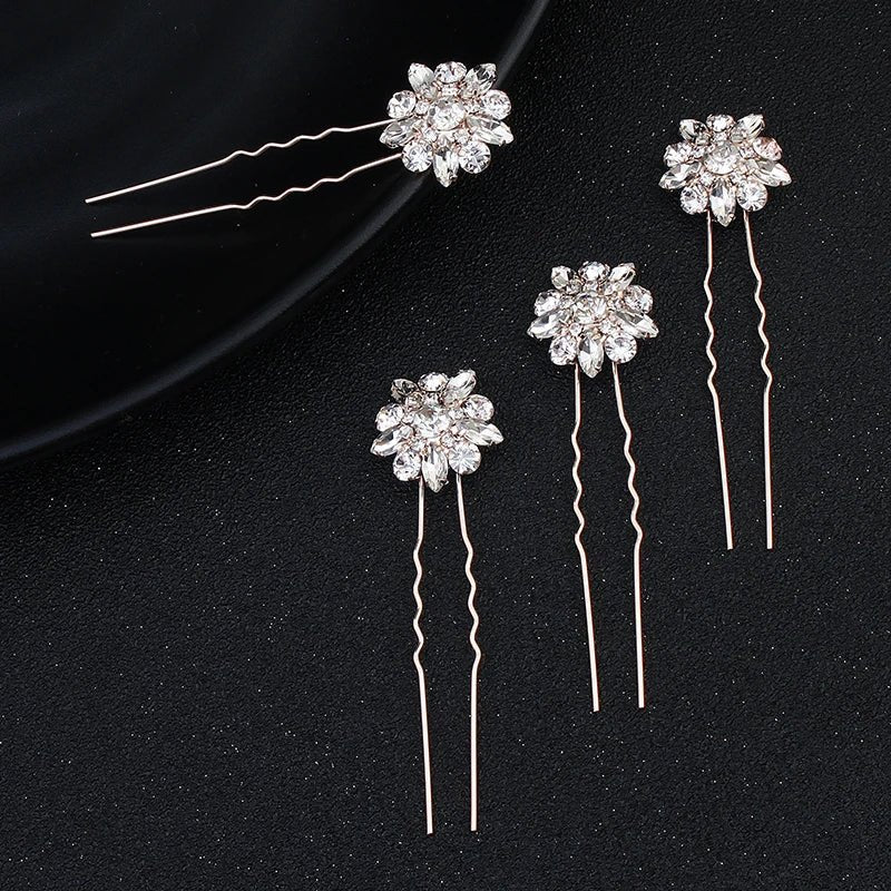 ( 4PCS/PACK ) Handmade Hair Pin Women Jewelry Hair Accessories Flower Shaped Wedding Bride Hair Pin - SN Wigs & More