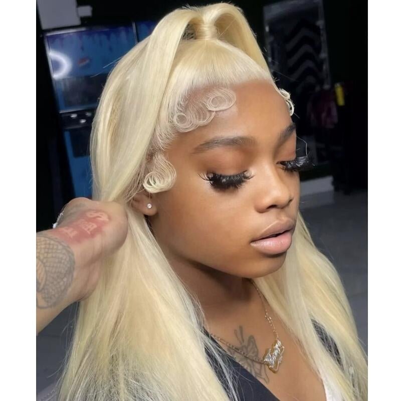 #613 blonde lace wigs brazilian human hair full lace wigs with baby hair #613 blonde transparent 360 full lace wigs - SN Wigs & More