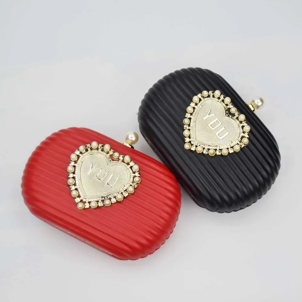 Love You Letter Red Box Designer Evening Bag Chain Handbags Ladies Clutch Bag