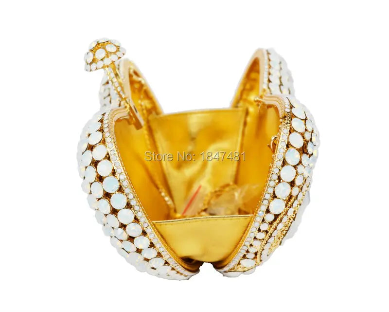 Newest finger ring Gold Metal Clutch Bag Wemen Wedding White Party Prom Evening Bag water drop Pattern banquet Handbag SC428