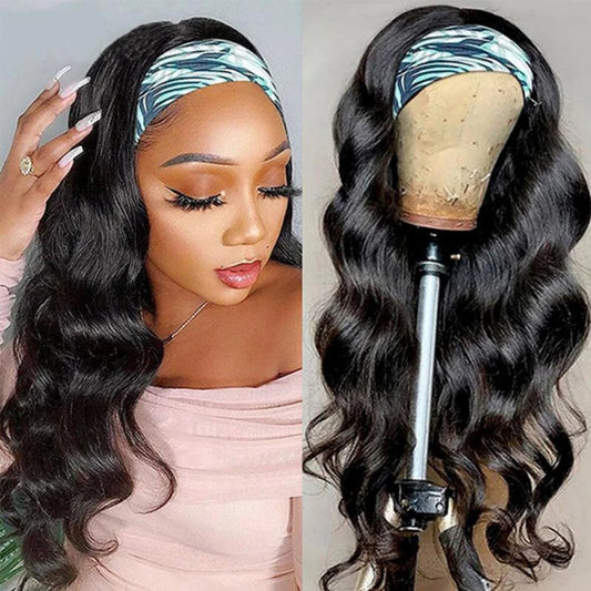 Body Wave Headband Wigs 20 inch Glueless Full Machine Made Brazilian Remy Human Hair Virgin Wigs For Black Women - SN Wigs & More