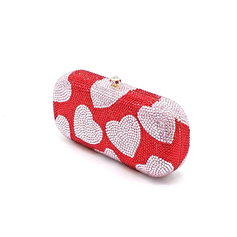 Bridal wedding party purses women evening party heart diamonds stars heart full crystal clutches purses