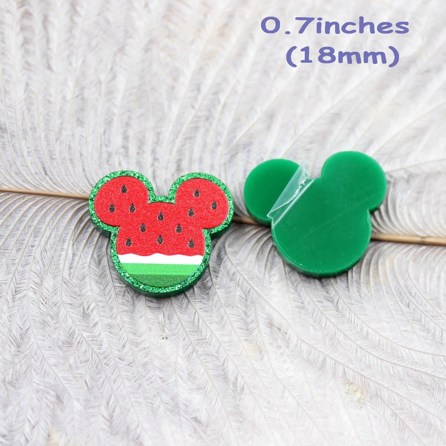 (Set of 10 ) PRS026PR1008 Factory Hot Sale Cute Mouse Watermelon Laser Cut Animal Acrylic Jewelry Accessories - SN Wigs & More