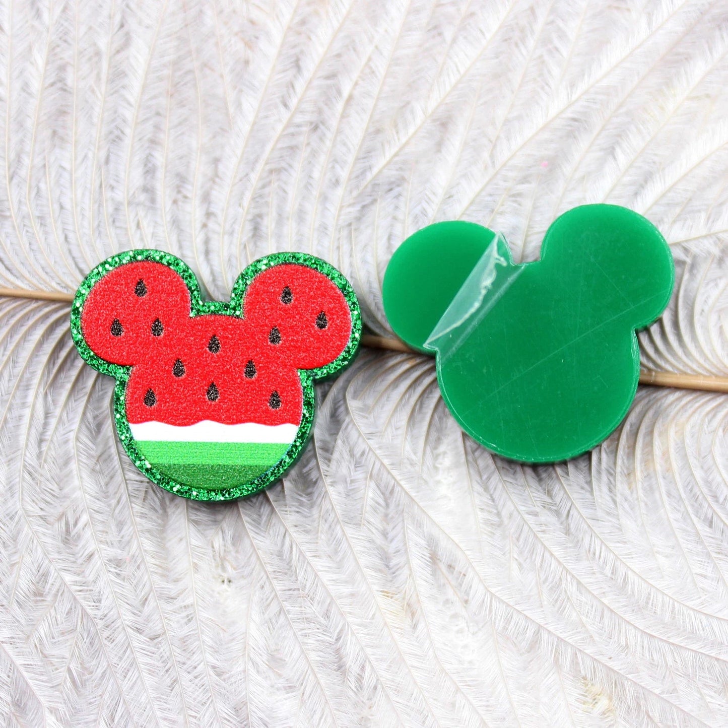 (Set of 10 ) PRS026PR1008 Factory Hot Sale Cute Mouse Watermelon Laser Cut Animal Acrylic Jewelry Accessories - SN Wigs & More