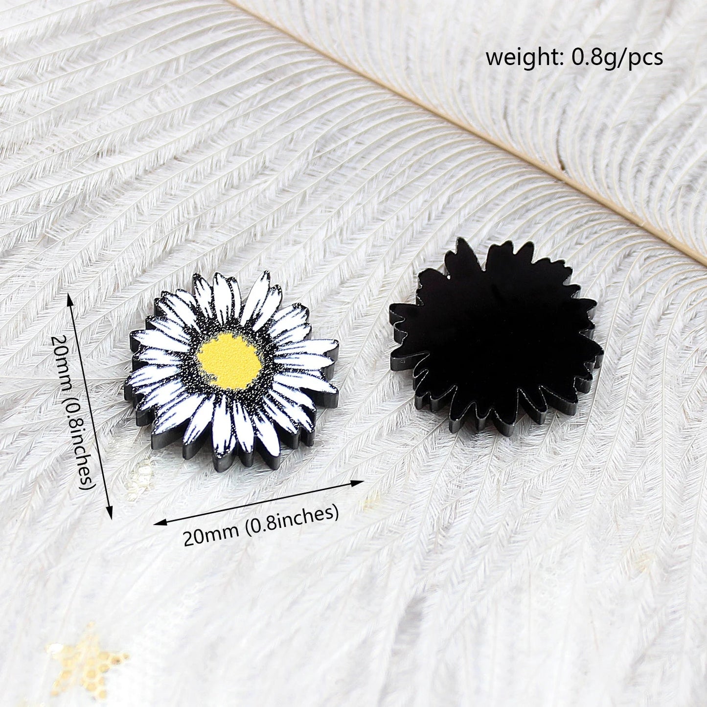 (Set of 10) PRS045AC1853 Cute Daisy Findings Laser Cut Acrylic Jewelry Making Handmade DIY accessories - SN Wigs & More