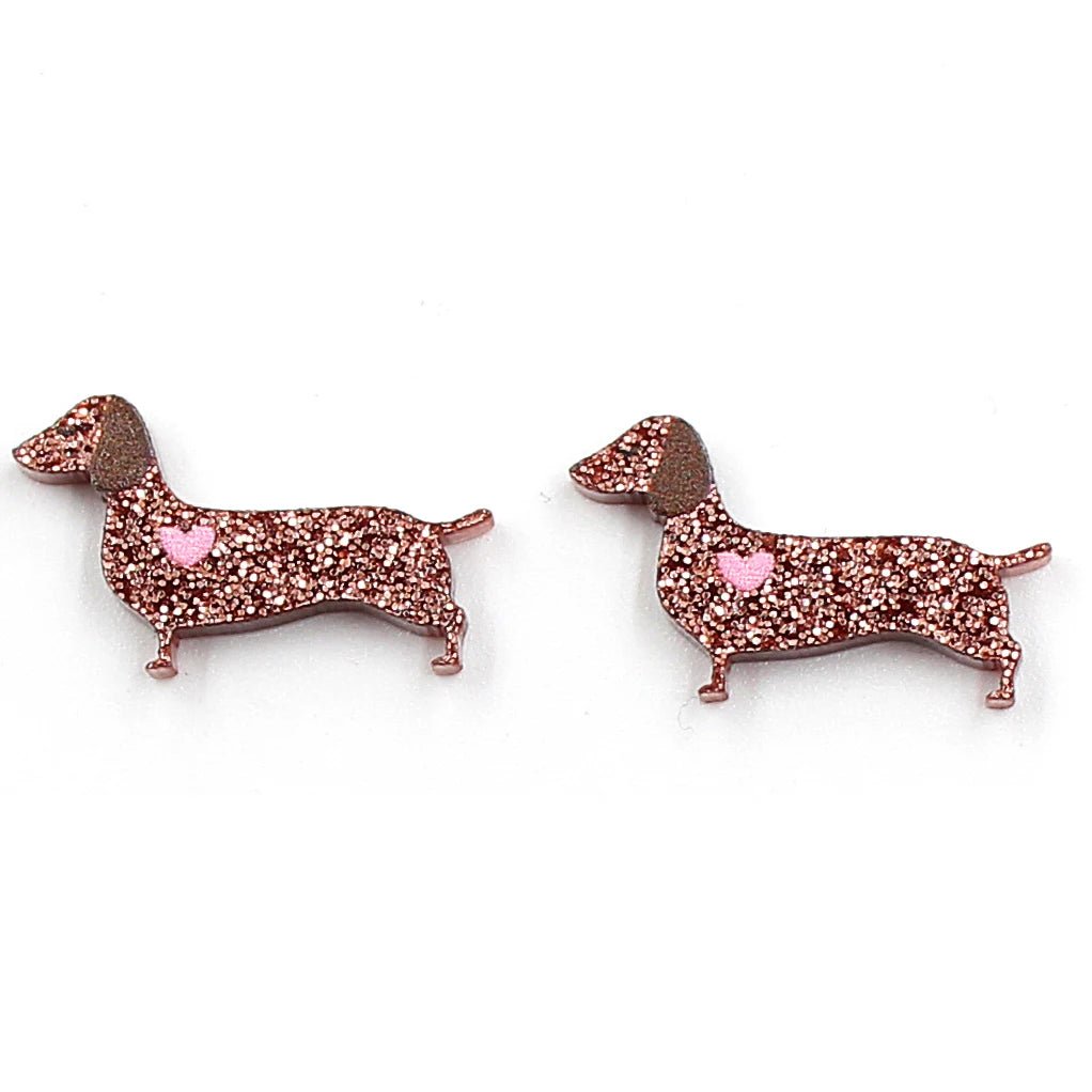 (Set of 10 ) PRS126PR1043 The new listing cute dachshund dog findings jewelry accessories animal glitter acrylic party DIY - SN Wigs & More