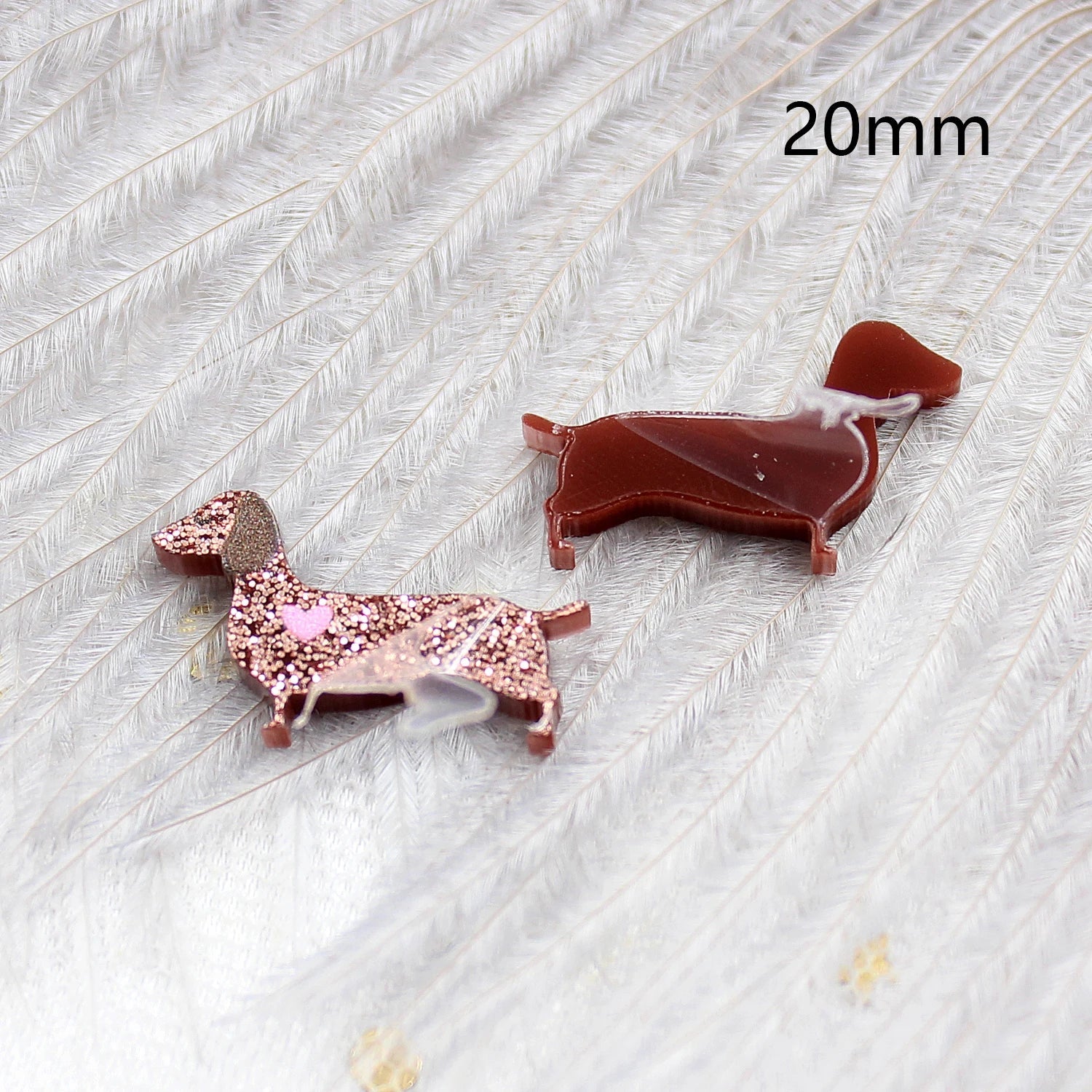 (Set of 10 ) PRS126PR1043 The new listing cute dachshund dog findings jewelry accessories animal glitter acrylic party DIY - SN Wigs & More