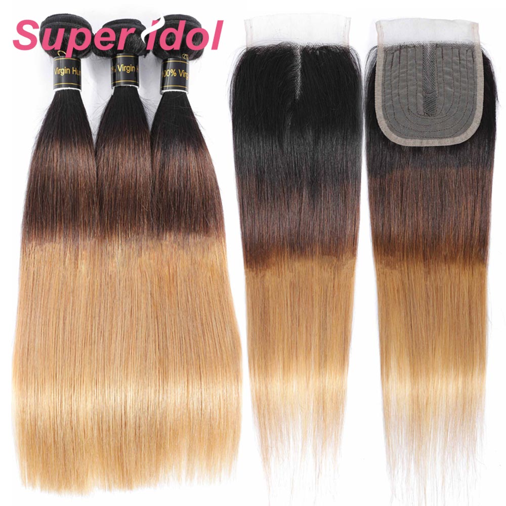 Ombre 3/4 Bundles With Closure - SN Wigs & More