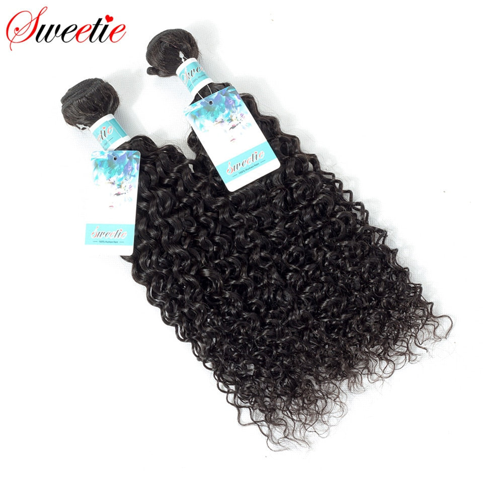Sweetie Brazilian Kinky Curly Hair Bundles 3/4 Pcs Remy Human Hair Weave Bundles 30Inch Natural Color Jerry Curl Hair Extension - SN Wigs & More