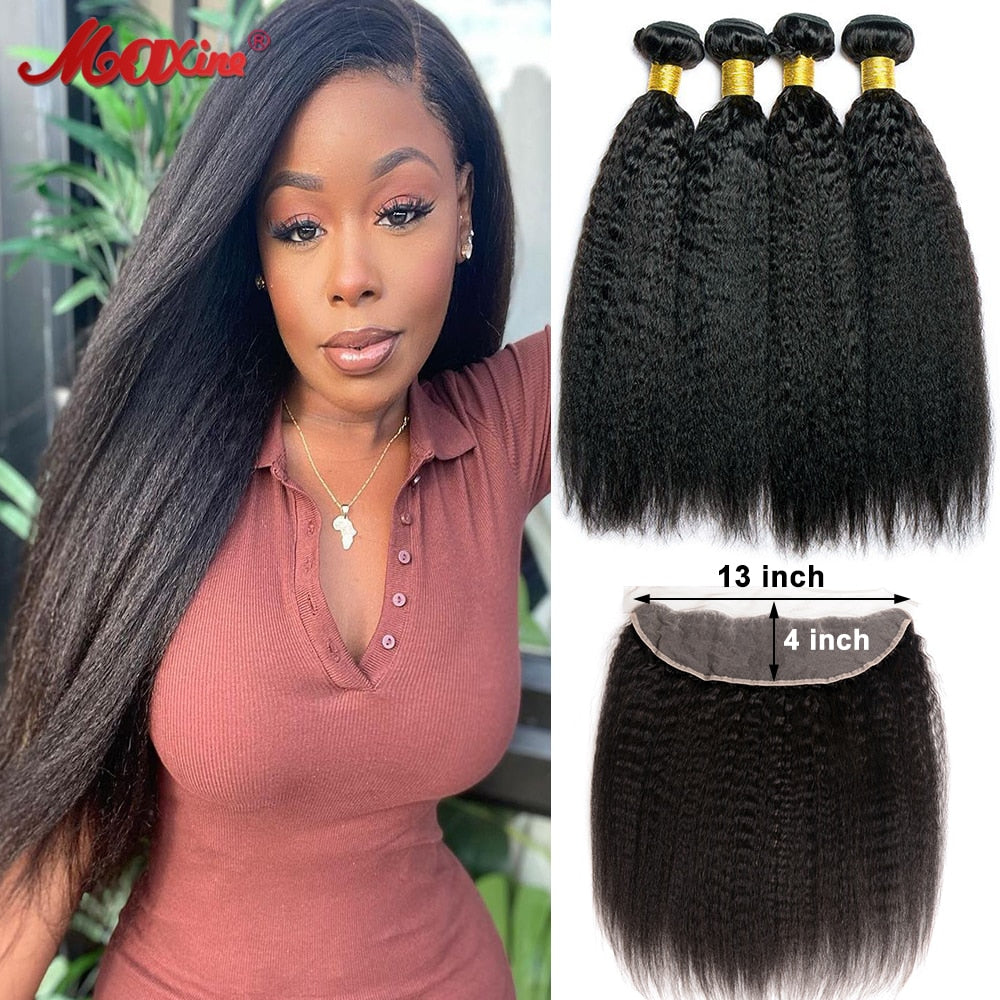 Kinky Straight Bundles With Frontal - SN Wigs & More