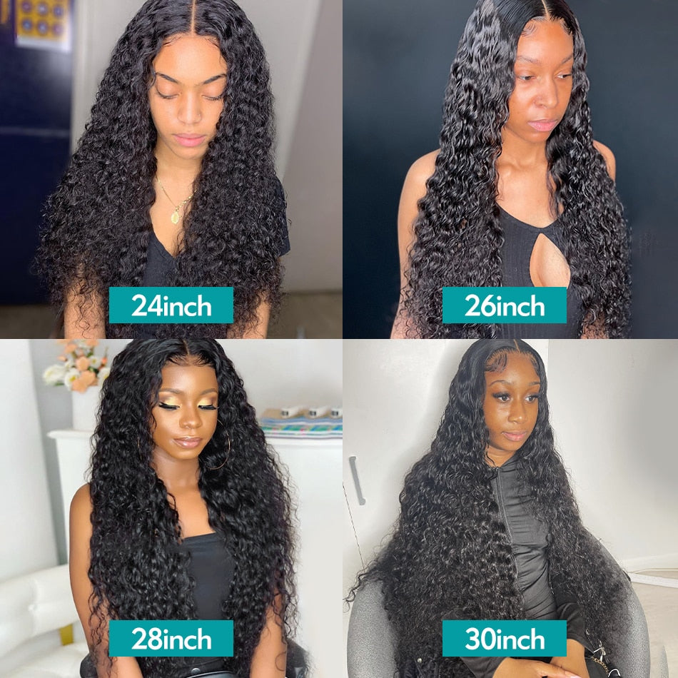 Rosabeauty 30 32 inch Deep Wave Bundles With Closure Peruvian Remy Human Hair Weaves Water Curly and 5X5 HD Lace Closure Frontal - SN Wigs & More