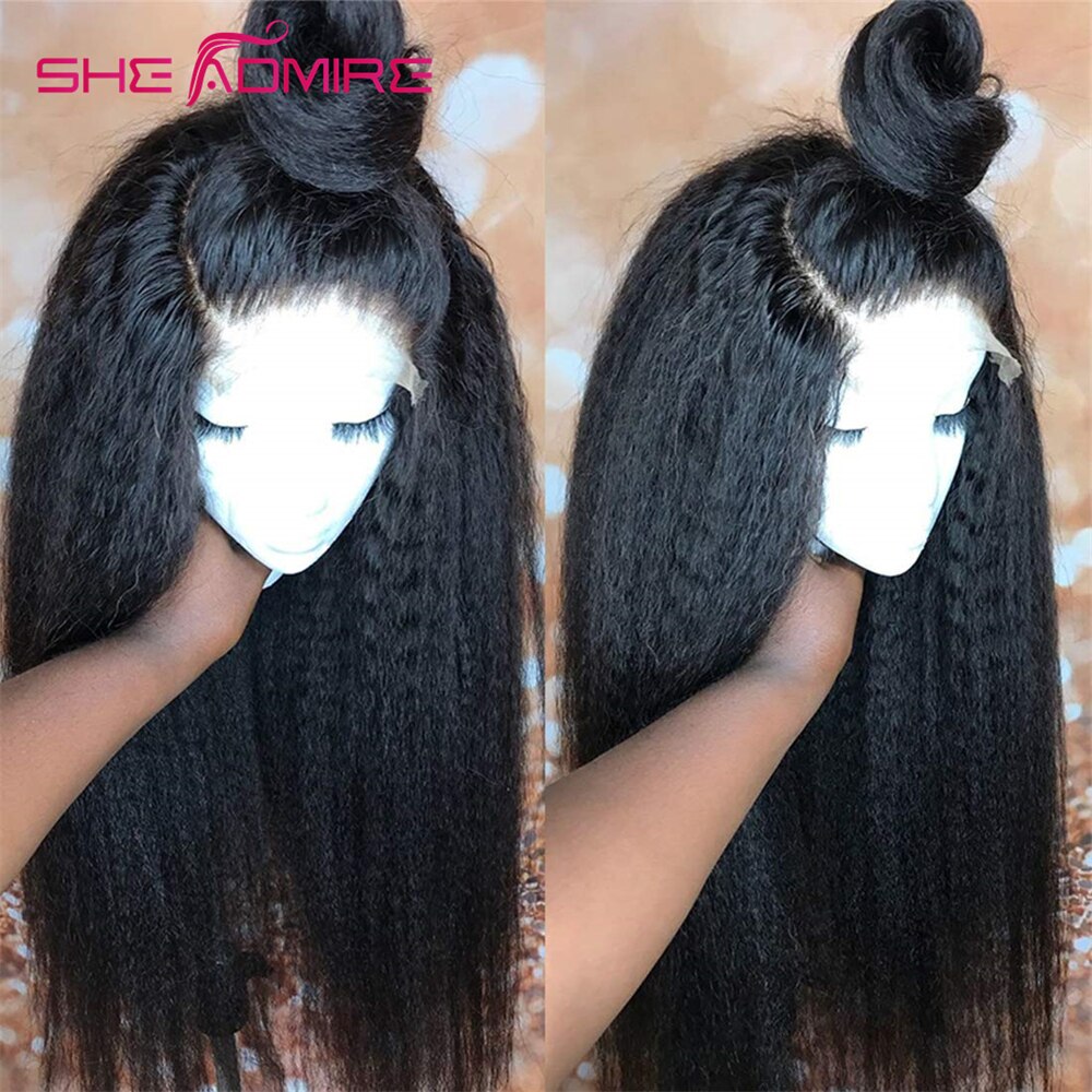 Transparent Kinky Straight 5x5 Lace Closure Wig Sale She Admire Indian Remy Human Hair Wigs for Black Women HD Yaki Straight Wig - SN Wigs & More