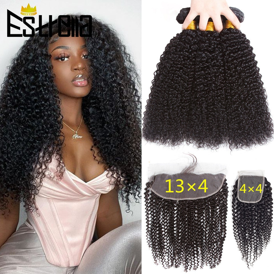 Kinky Curly Bundles With Closure - SN Wigs & More