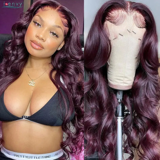 99J Burgundy Lace Front Wig Body Wave - SN Wigs & More