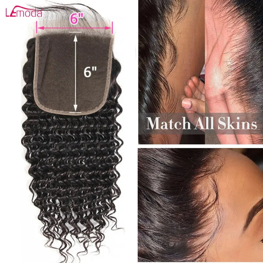 Lemoda 4x4 5x5 6x6 HD Lace Closure - SN Wigs & More