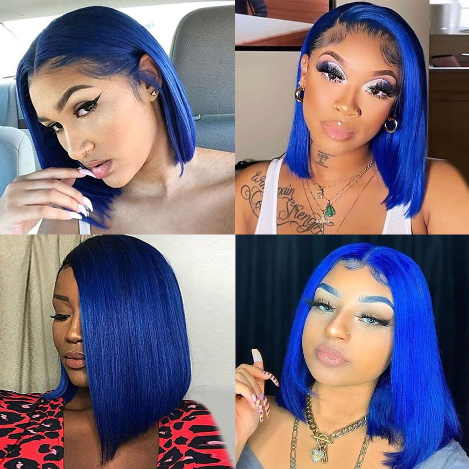ISEE Blue Color Short Bob Wig - SN Wigs & More