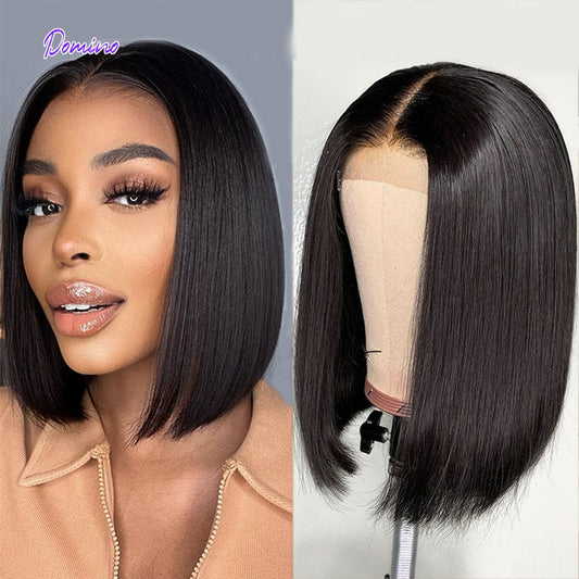 14inch Bob Wig Lace Front Human Hair Wigs For Women Bone Straight Short Bob Wigs T Part Lace Closure Wig Brazilian Human Hair - SN Wigs & More