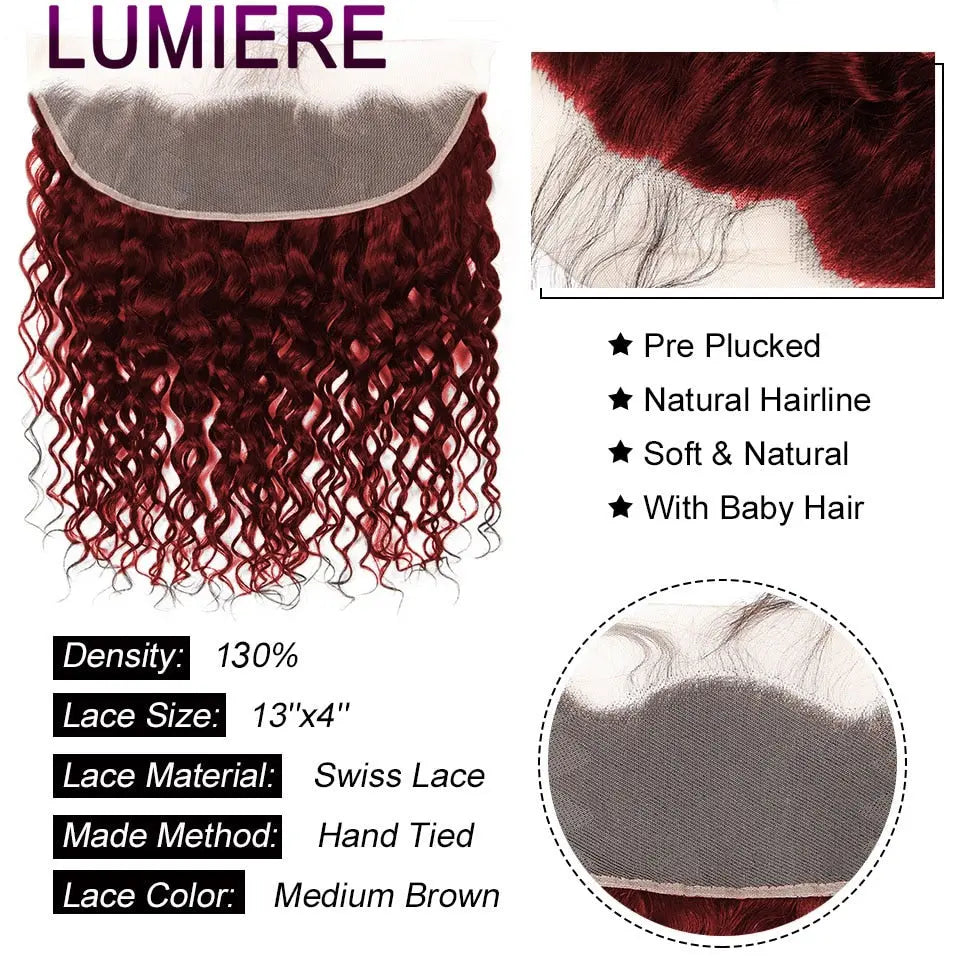 99J Dark Burgundy Ｗater Wave Bundles - SN Wigs & More