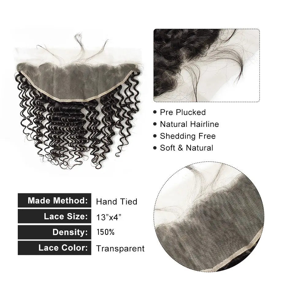 Deep Wave 3/4 Bundles With Closure - SN Wigs & More