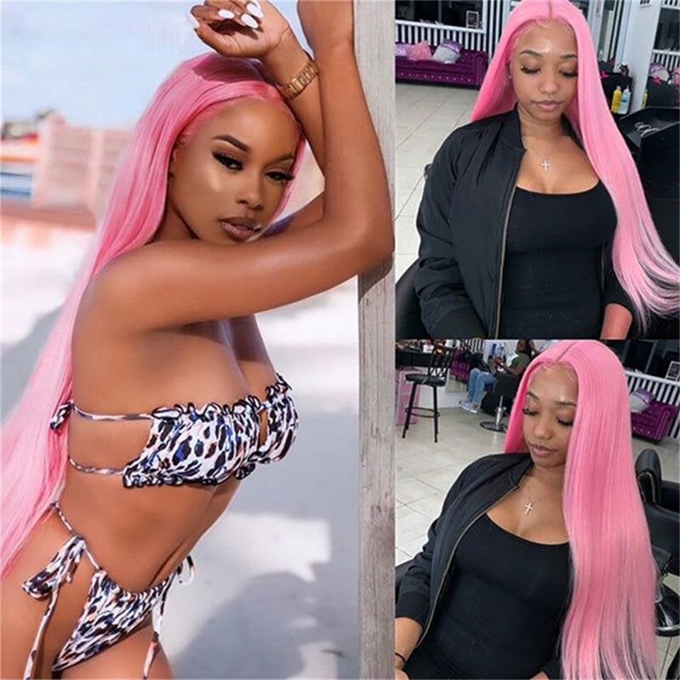 13x4 Pink Straight Lace Front Wigs - SN Wigs & More