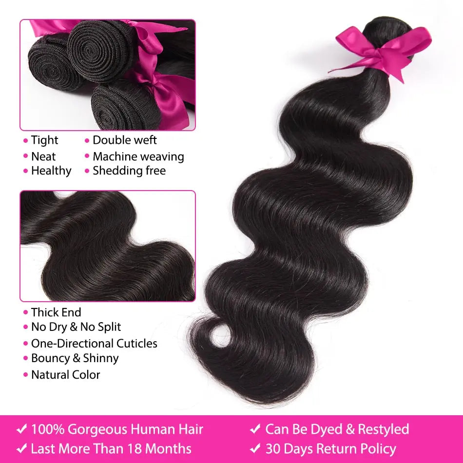 Luvin 28 30 32 Inch Body Wave Bundles - SN Wigs & More