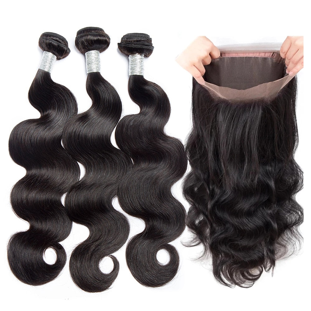 Body Wave 360 Lace Frontal With Bundles - SN Wigs & More